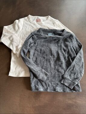 Cat & Jack Cream Ribbed Thermal Top (2)